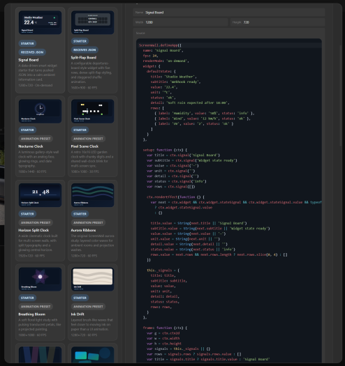 Der Code hinter einem der Screenwall-Widgets  (Screenshot: Tobias Költzsch/Golem)